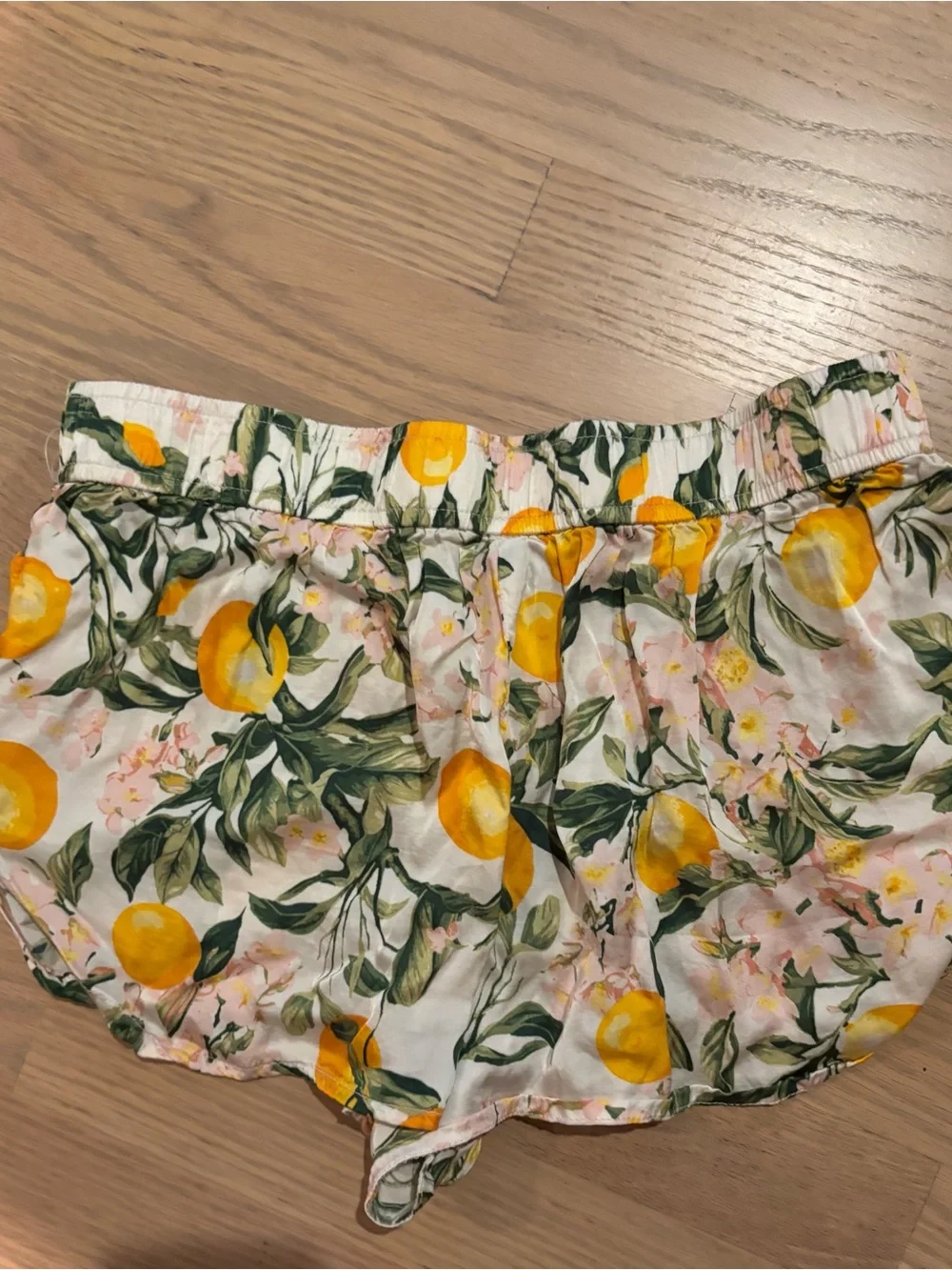 Anthropologie Women’s Lemon Print Silky Pajama Short Shorts XXS